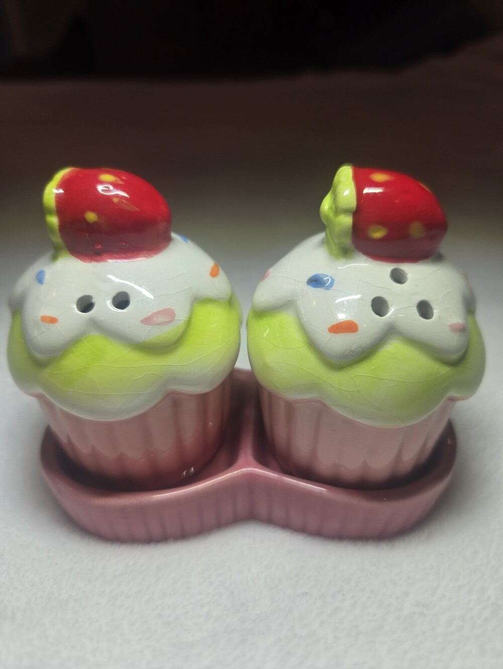 Cupcake Salt And Pepper Shaker Set Kitchen Decor Ice Cream Parlor